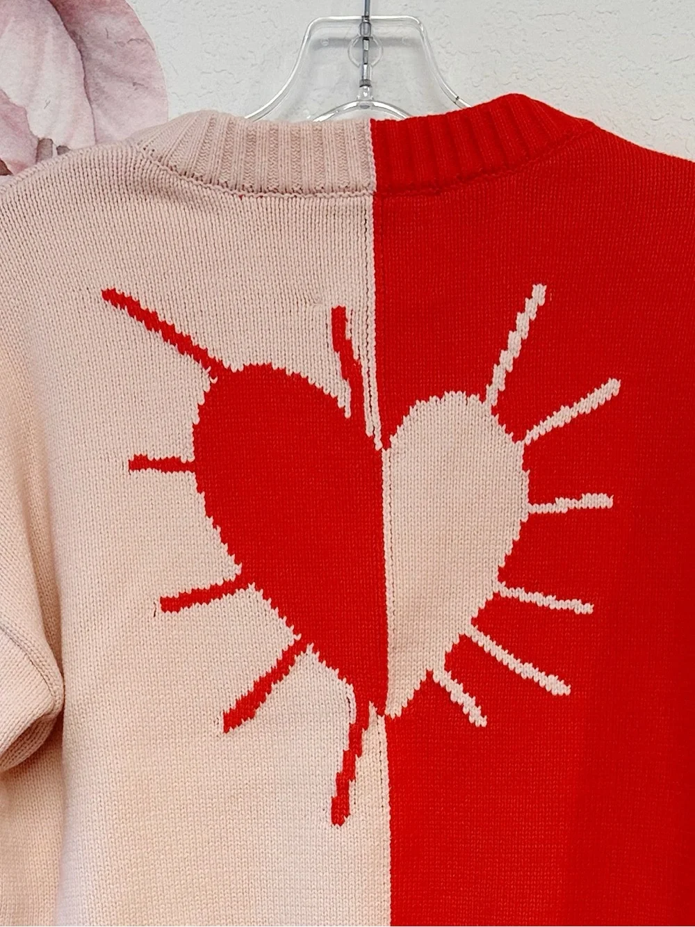 Kerri Rosenthal XOKR Color Blocked Sunburst V-neck Sweater XSmall - Picture 10 of 13